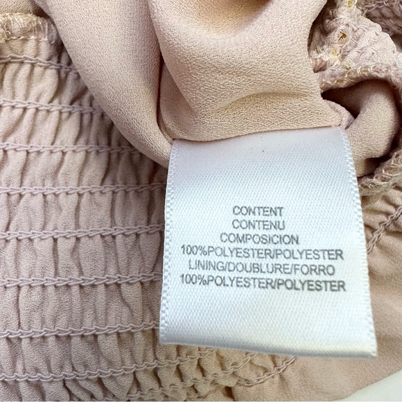 WAYF Smocked Peplum Faux Wrap Long Balloon Sleeve Blouse Size Medium - Picture 11 of 12